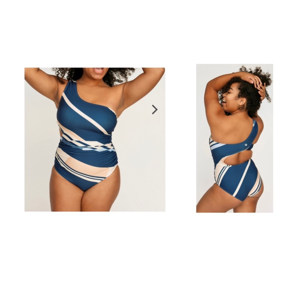NANI Hawaii Shoreline Cascade One Shoulder ONE PIECE Swimsuit Small